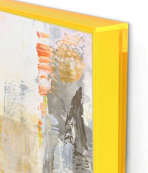 Set di dipinti stampati/con elementi dipinti a mano con cornice inclusa/dipinti su tela 2 pz 41,5x41,5 cm New Age Yellow – Malerifabrikken