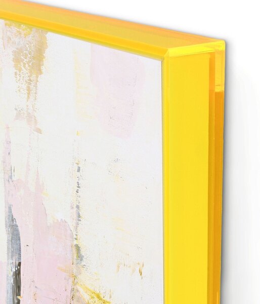 Set di dipinti stampati/con elementi dipinti a mano con cornice inclusa/dipinti su tela 2 pz 41,5x41,5 cm New Age Yellow – Malerifabrikken