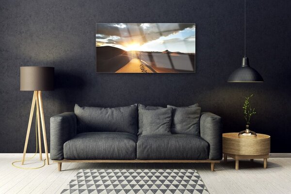 Quadro in vetro Sabbia per paesaggi del deserto 100x50 cm 2 appendini