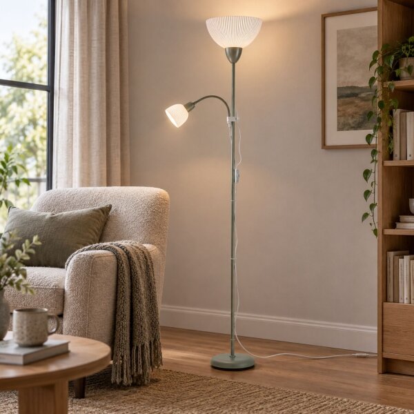 Rabalux 74102 - Lampada da terra ACTION PRO 1xE27/60W/230V + 1xE14/25W verde