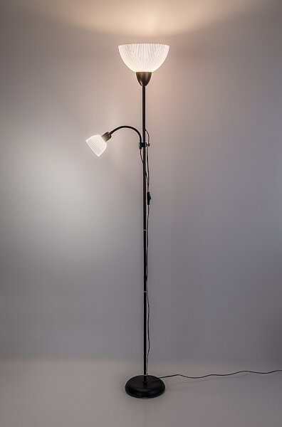 Rabalux 74109 - Lampada da terra ACTION PRO 1xE27/60W/230V + 1xE14/25W nera