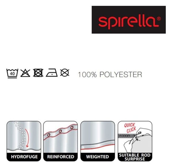 Tenda per doccia 180x200 cm Primo – Spirella
