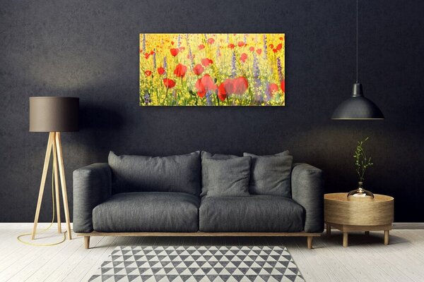Quadro in vetro Fiori Pianta naturale 100x50 cm 2 appendini