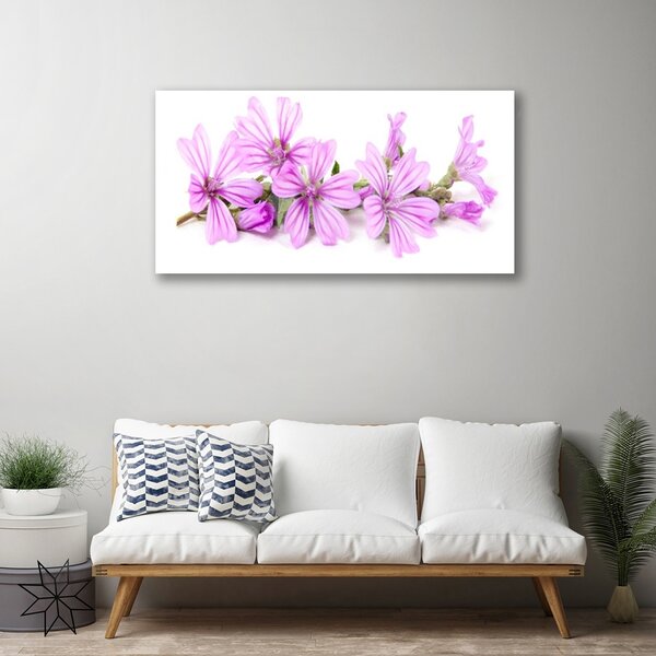 Quadro in vetro Fiori Pianta naturale 100x50 cm 2 appendini