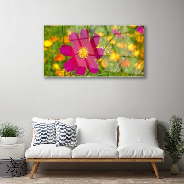 Quadro vetro Fiore Pianta naturale 100x50 cm 2 appendini