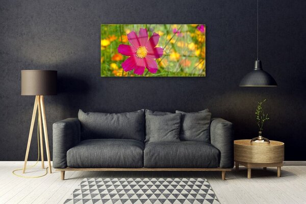 Quadro vetro Fiore Pianta naturale 100x50 cm 2 appendini