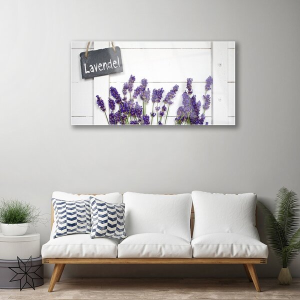 Quadro di vetro Fiori Pianta naturale 100x50 cm 2 appendini