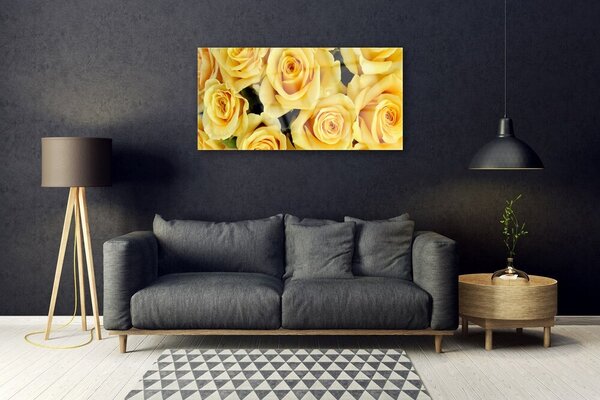 Quadro in vetro Rose Fiori Pianta 100x50 cm 2 appendini