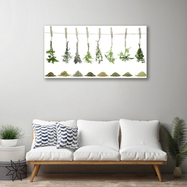 Quadro vetro Fiori Pianta naturale 100x50 cm 2 appendini