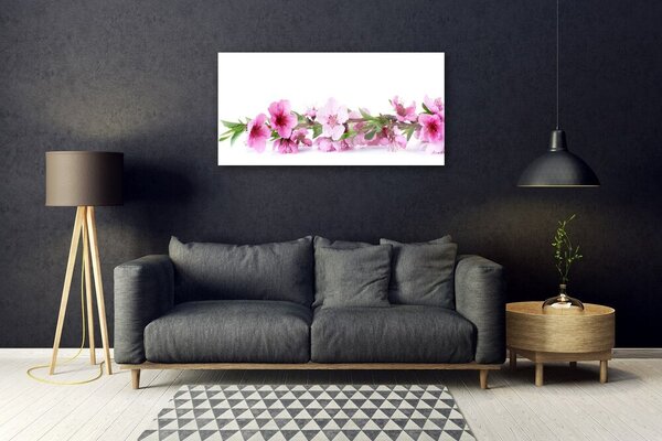 Quadro di vetro Fiori Pianta naturale 100x50 cm 2 appendini