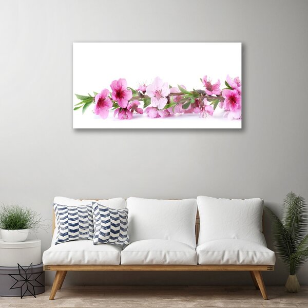 Quadro di vetro Fiori Pianta naturale 100x50 cm 2 appendini