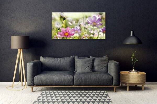 Quadro in vetro Fiori Pianta naturale 100x50 cm 2 appendini