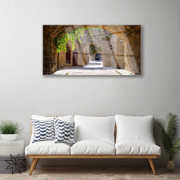 Quadro di vetro Architettura di Tunnel Street 100x50 cm 2 appendini