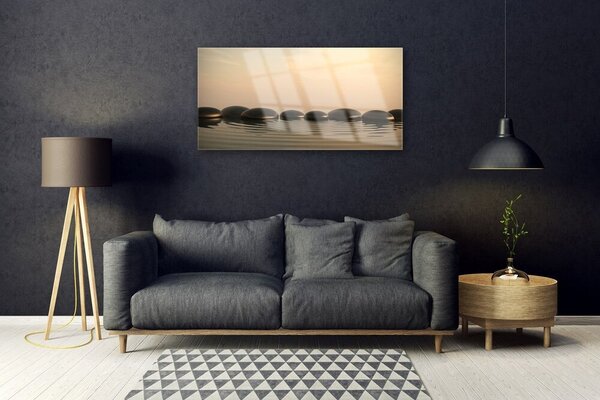 Quadro vetro Pietre d'acqua 100x50 cm 2 appendini