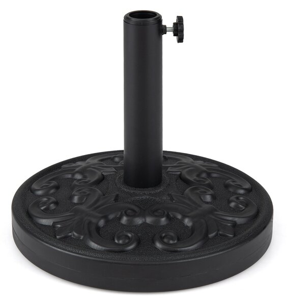 Costway Base rotonda per ombrellone 12 kg con manopola regolabile riempimento in cemento, Base per ombrellone per aste da 38/48 mm