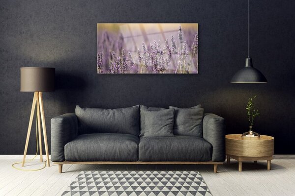 Quadro in vetro Fiori Pianta naturale 100x50 cm 2 appendini