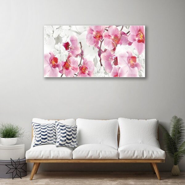 Quadro in vetro Fiori Pianta naturale 100x50 cm 2 appendini
