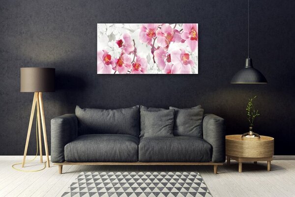 Quadro in vetro Fiori Pianta naturale 100x50 cm 2 appendini