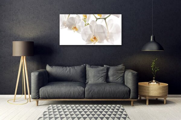 Quadro di vetro Fiori Pianta Natura 100x50 cm 2 appendini