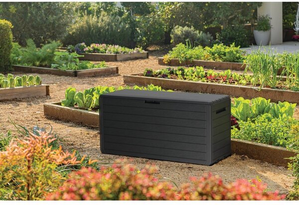 Contenitore da giardino grigio scuro in plastica Atlas – Keter