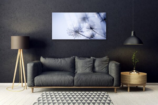 Quadro in vetro Pianta di dente di leone 100x50 cm 2 appendini