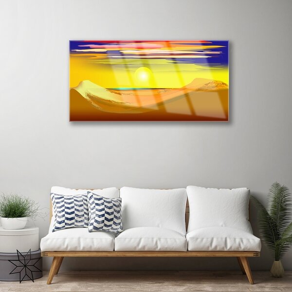 Quadro vetro Desert Sun Art 100x50 cm 2 appendini