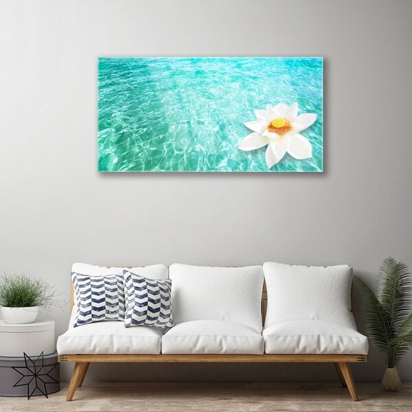 Quadro di vetro Arte dei fiori d'acqua 100x50 cm 2 appendini