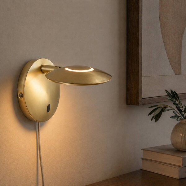 Steinhauer Applique da parete Zenith, dimmerabile, Ottone / Oro, Soggiorno / Sala da pranzo, Metallo, Moderno, Applique