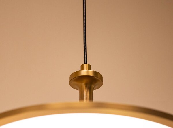 Elstead Lampada a sospensione Issa, dimmerabile, Ottone / Oro, Soggiorno / Sala da pranzo, Alluminio, Vintage, Lampada a sospensione