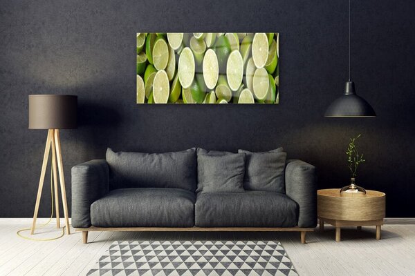 Quadro su vetro Cucina Lime Food 100x50 cm 2 appendini