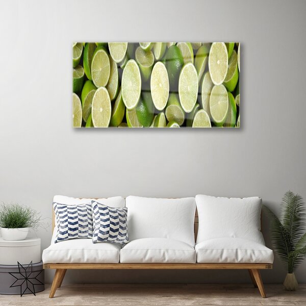 Quadro su vetro Cucina Lime Food 100x50 cm 2 appendini