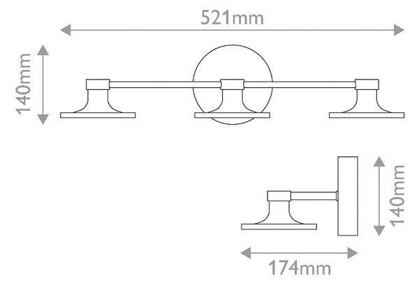 Elstead Applique da parete Issa, dimmerabile, Ottone / Oro, Bagno, Alluminio, Applique