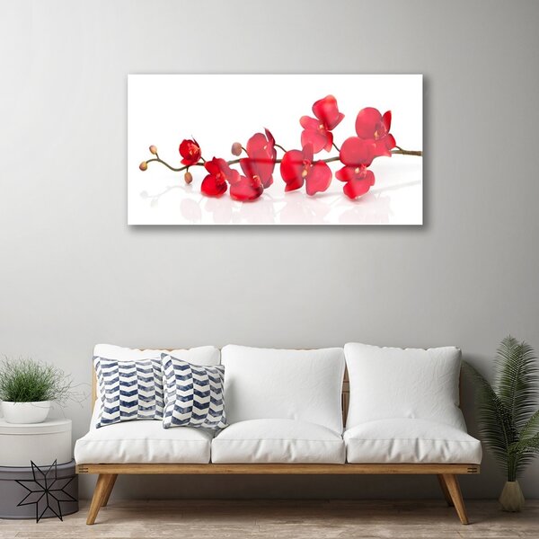 Quadro di vetro Fiori Pianta Natura 100x50 cm 2 appendini