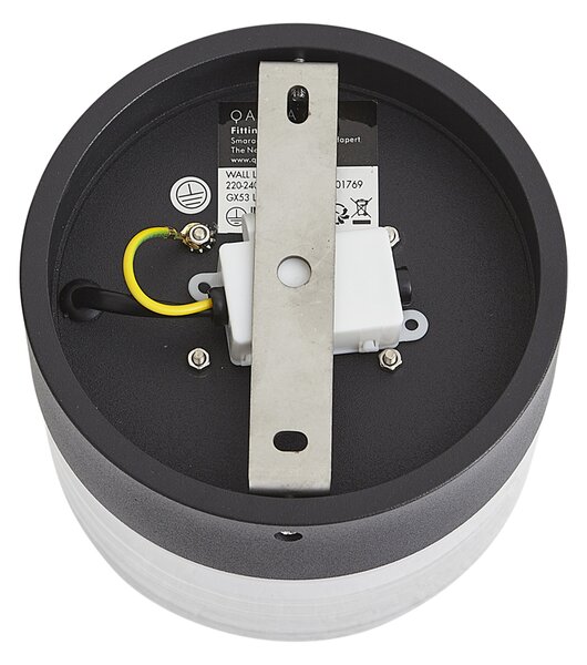 Lampada da parete di design nera con vetro opale IP44 - Michele