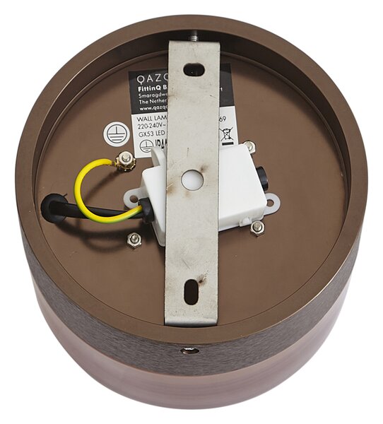 Lampada da parete di design bronzo scuro con vetro ambrato IP44 - Michele