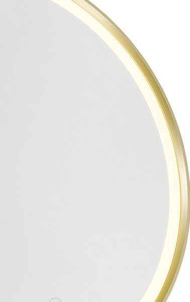 Specchio da bagno oro 50 cm con LED dimmerabile a 3 livelli con touch rotondo - Miral