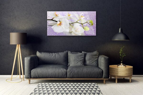 Quadro in vetro Fiori Pianta naturale 100x50 cm 2 appendini