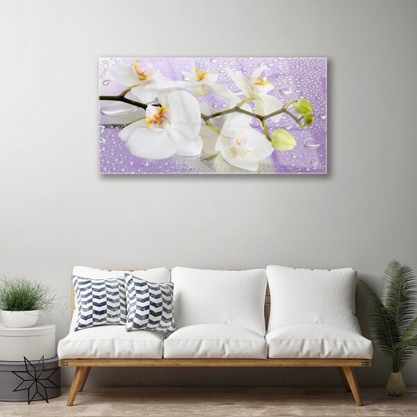 Quadro in vetro Fiori Pianta naturale 100x50 cm 2 appendini
