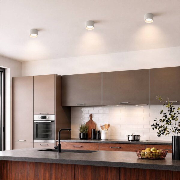 Ideal lux IDEAL LUX Faretto Spike Round, bianco, alluminio, Ø 10 cm Round, Bianco / Opale, Soggiorno / Sala da pranzo, Alluminio, Moderno, Downlight