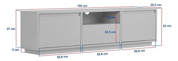 Mobile TV bianco/di colore naturale con effetto pino 160x42x30 cm Sentinel – Kalune Design
