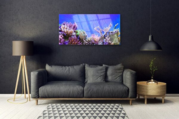 Quadro in vetro Natura della barriera corallina 100x50 cm 2 appendini