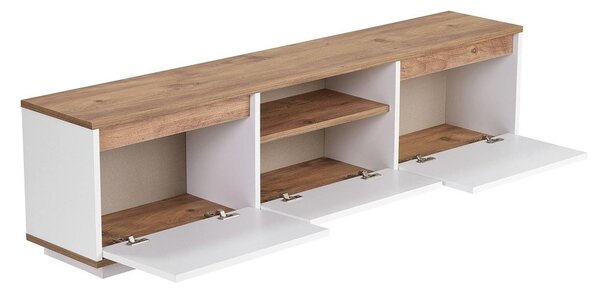 Mobile TV bianco/di colore naturale con effetto pino 160x42x30 cm Sentinel – Kalune Design