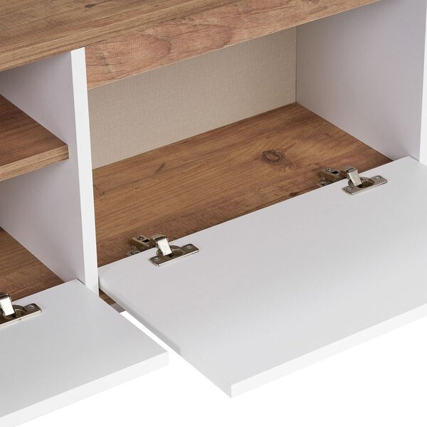 Mobile TV bianco/di colore naturale con effetto pino 160x42x30 cm Sentinel – Kalune Design