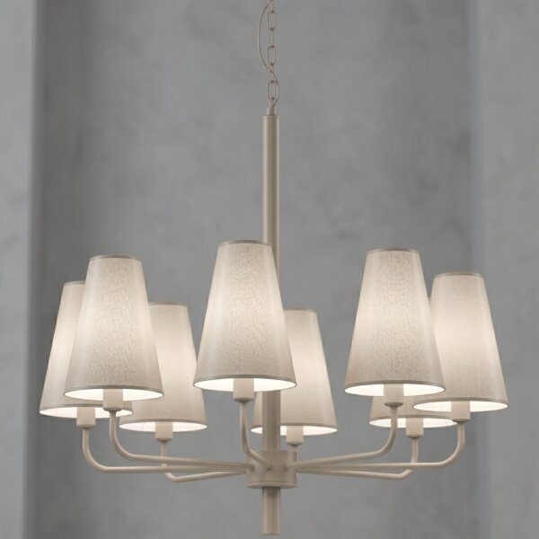 Lampadario a catena TORTOLA 8xE14/15W/230V beige