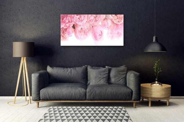 Quadro in vetro Rose Fiori Pianta 100x50 cm 2 appendini