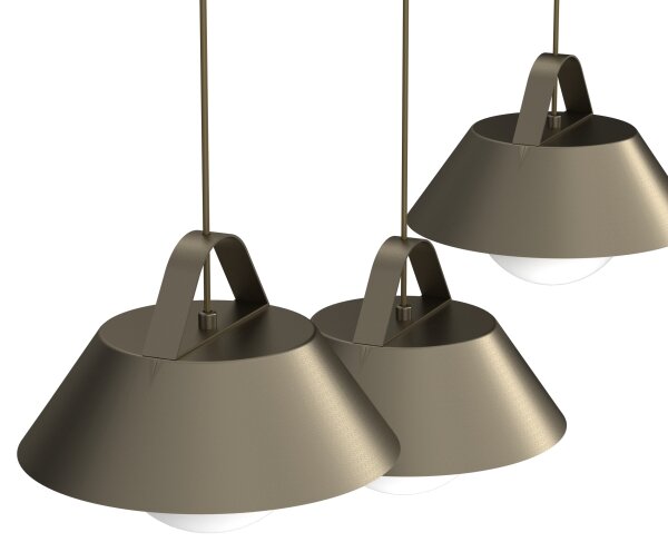 Lampadario a sospensione con cavo FUNDA 3xE27/15W/230V bronzo