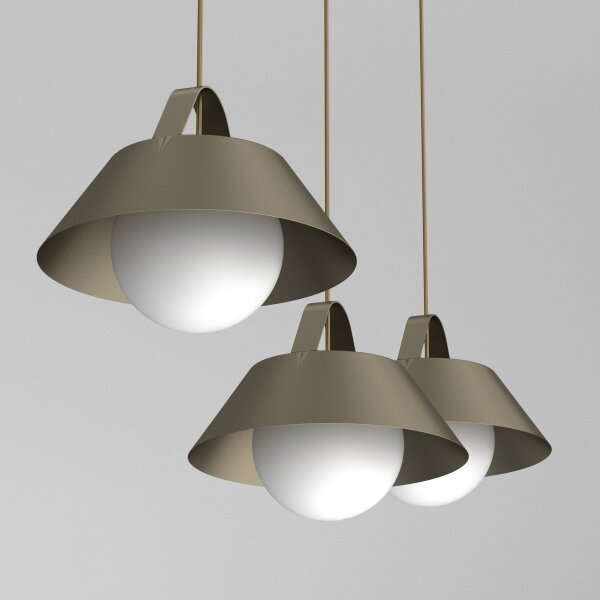 Lampadario a sospensione con cavo FUNDA 3xE27/15W/230V bronzo