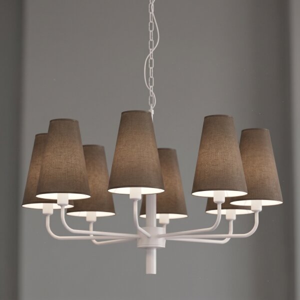 Lampadario con catena TORTOLA 8xE14/15W/230V marrone/crema