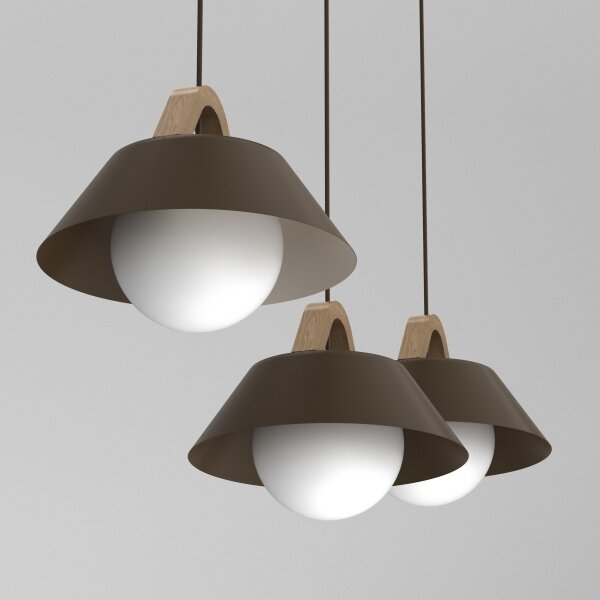 Lampadario sospeso con cavo FUNDA 3xE27/15W/230V marrone