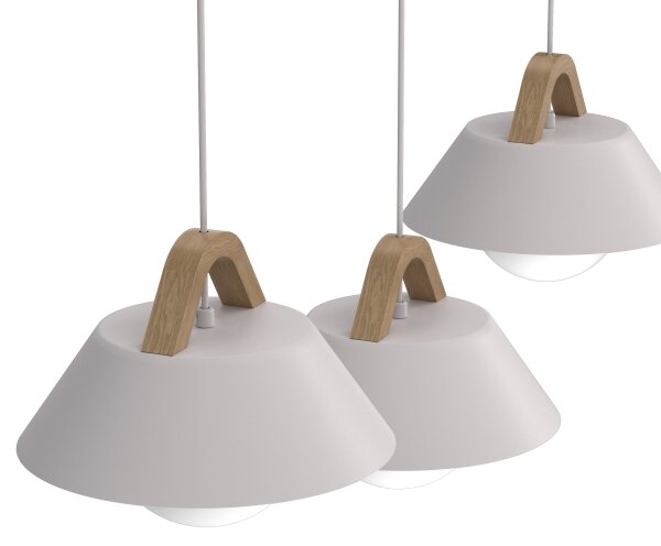 Lampadario a sospensione con cavo FUNDA 3xE27/15W/230V colore crema